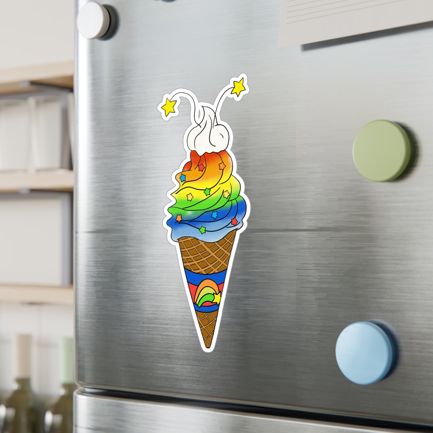 Rainbow Ice Cream to brighten your day (Sticker)
