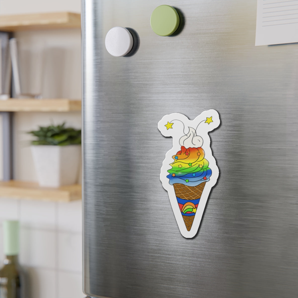 Rainbow Ice Cream to Brighten your day (MAGNET)