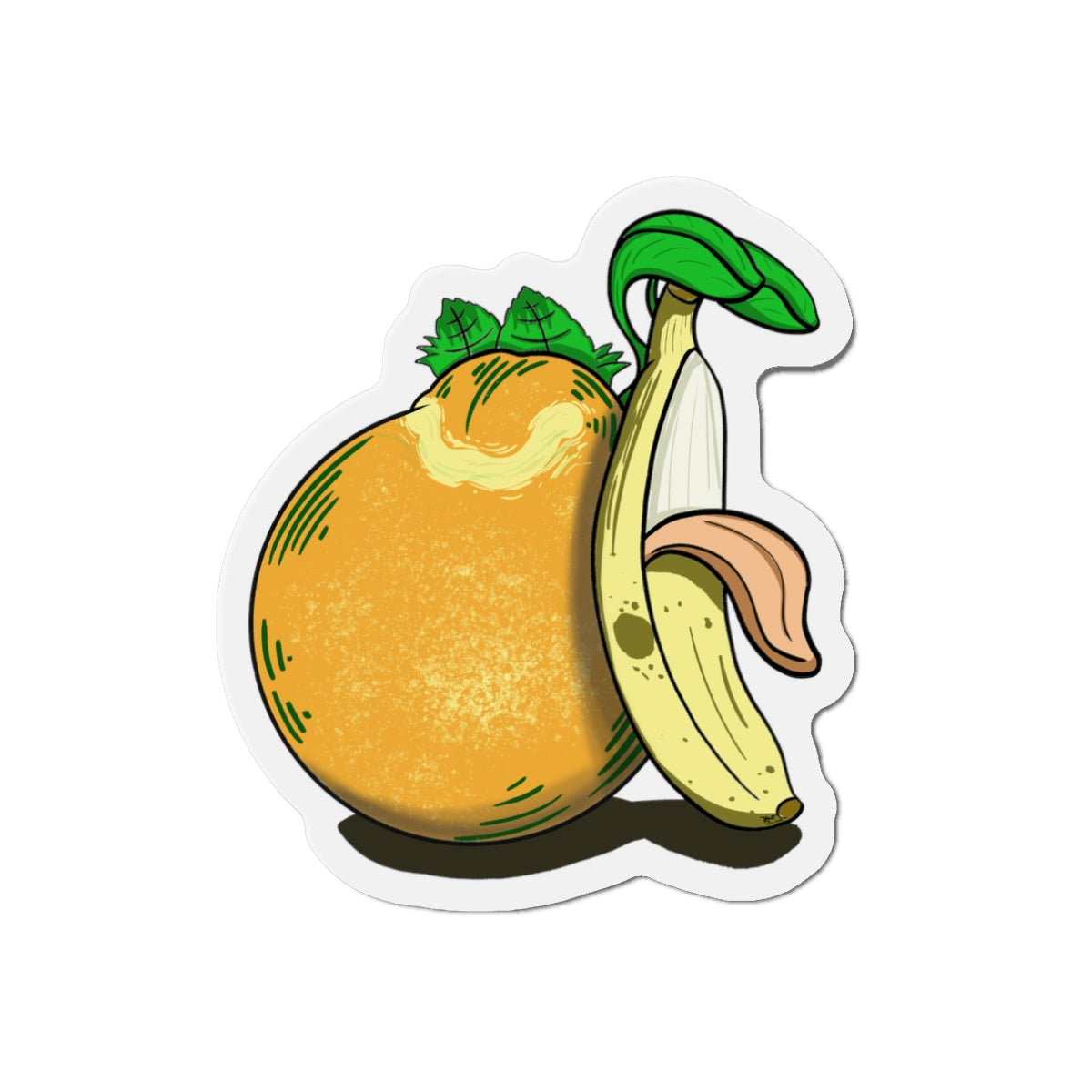 Hungry Orange and Clueless Banana pals (MAGNET)