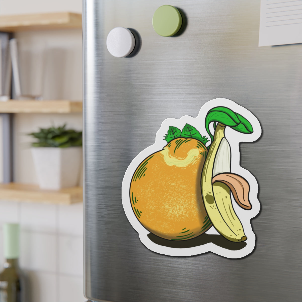 Hungry Orange and Clueless Banana pals (MAGNET)
