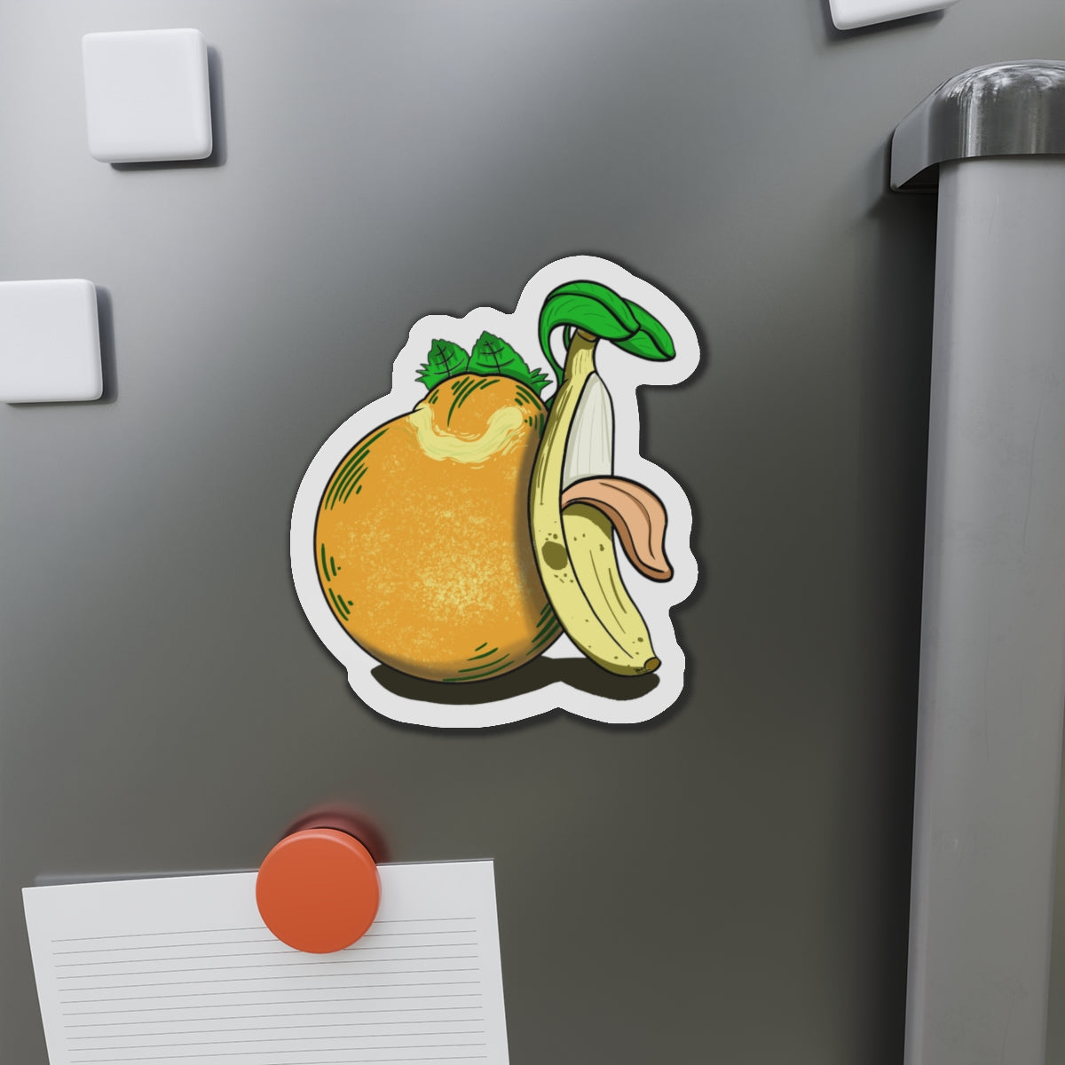 Hungry Orange and Clueless Banana pals (MAGNET)