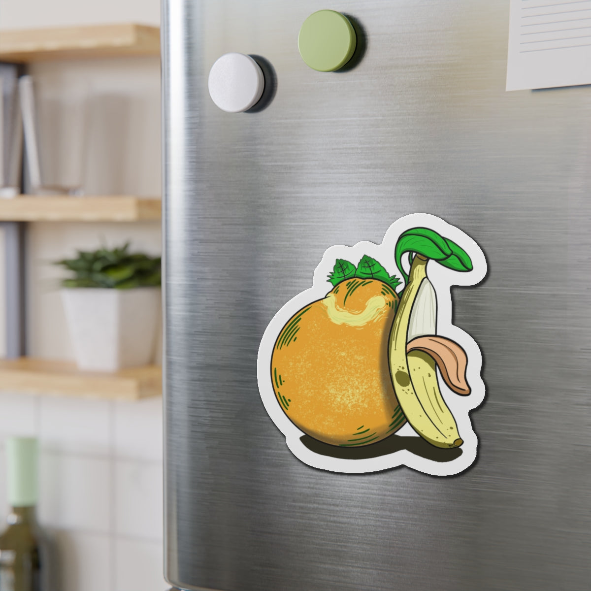 Hungry Orange and Clueless Banana pals (MAGNET)