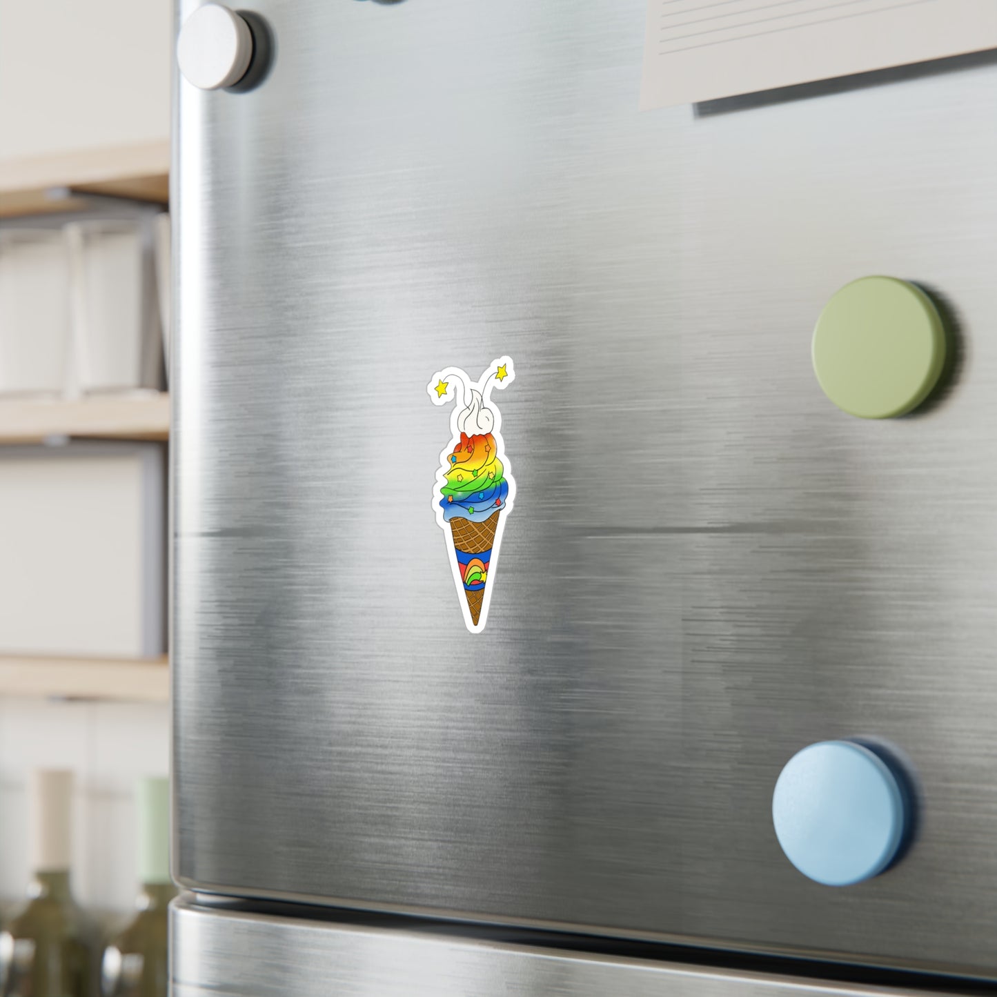 Rainbow Ice Cream to brighten your day (Sticker)