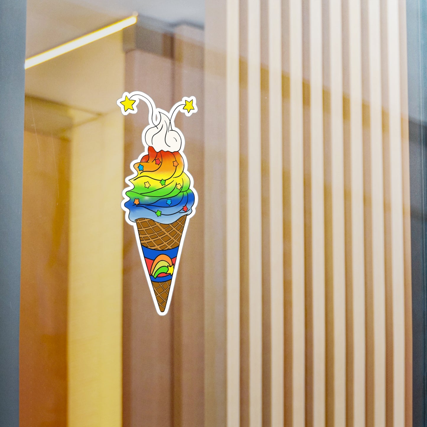 Rainbow Ice Cream to brighten your day (Sticker)