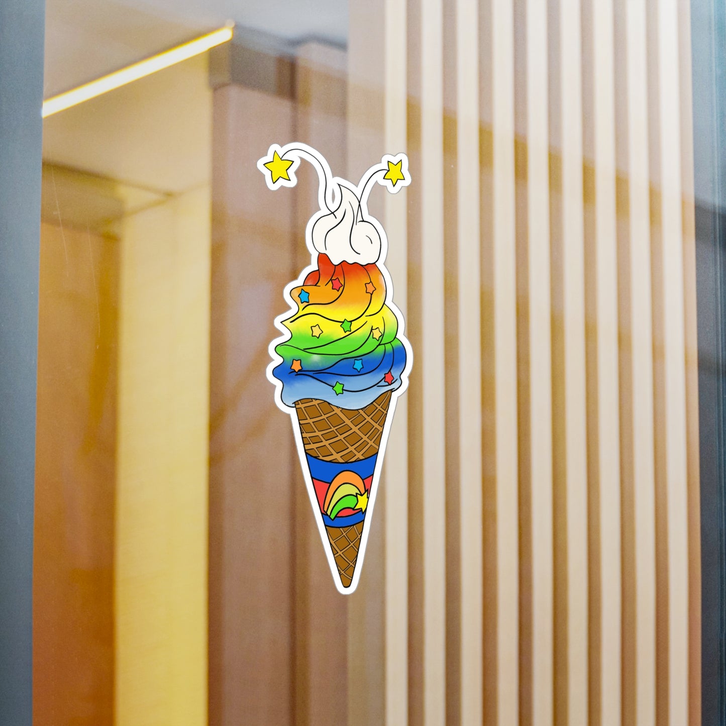 Rainbow Ice Cream to brighten your day (Sticker)