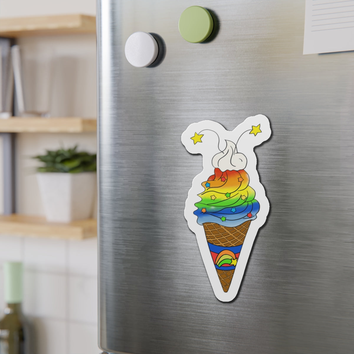 Rainbow Ice Cream to Brighten your day (MAGNET)