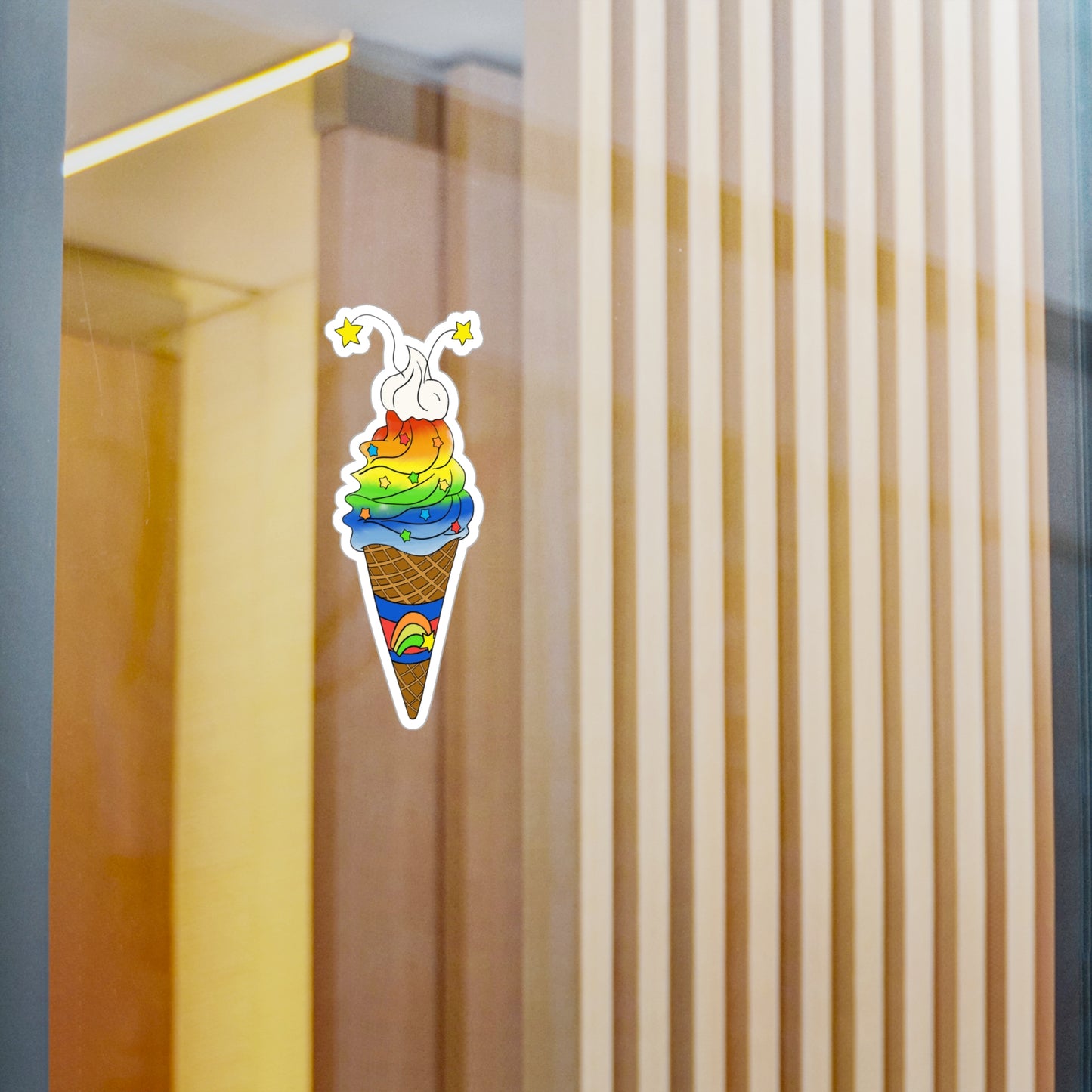 Rainbow Ice Cream to brighten your day (Sticker)