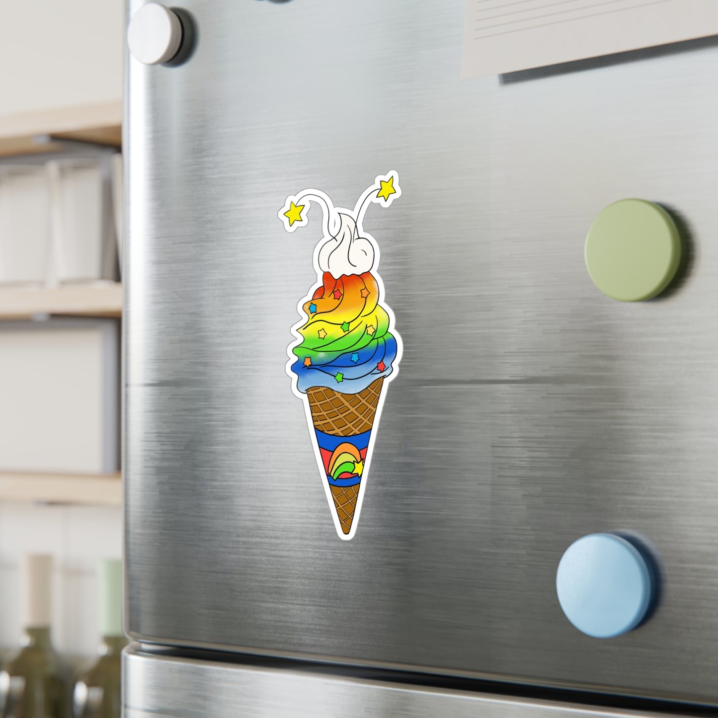 Rainbow Ice Cream to brighten your day (Sticker)