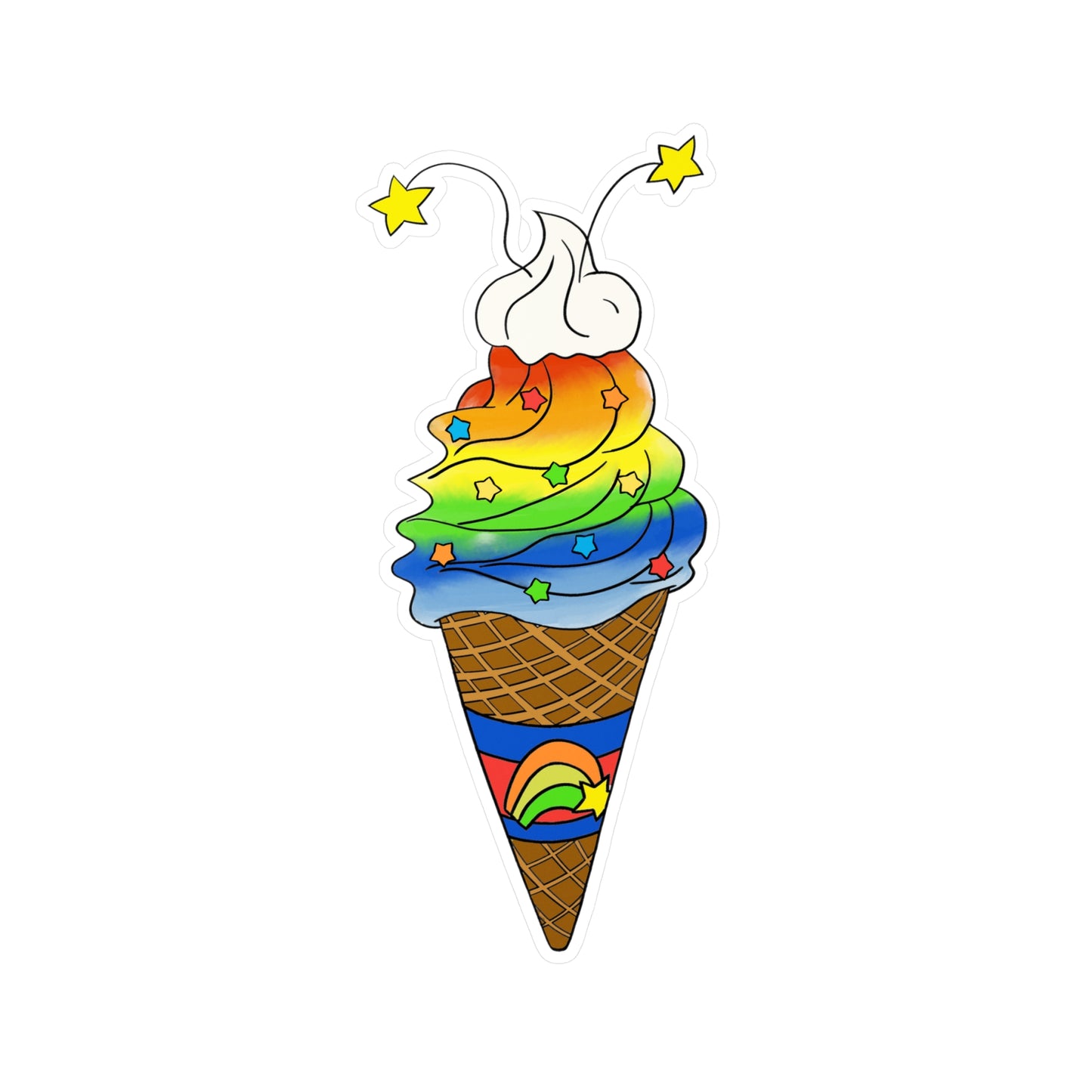 Rainbow Ice Cream to brighten your day (Sticker)