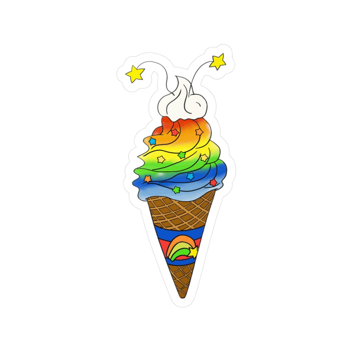 Rainbow Ice Cream to brighten your day (Sticker)