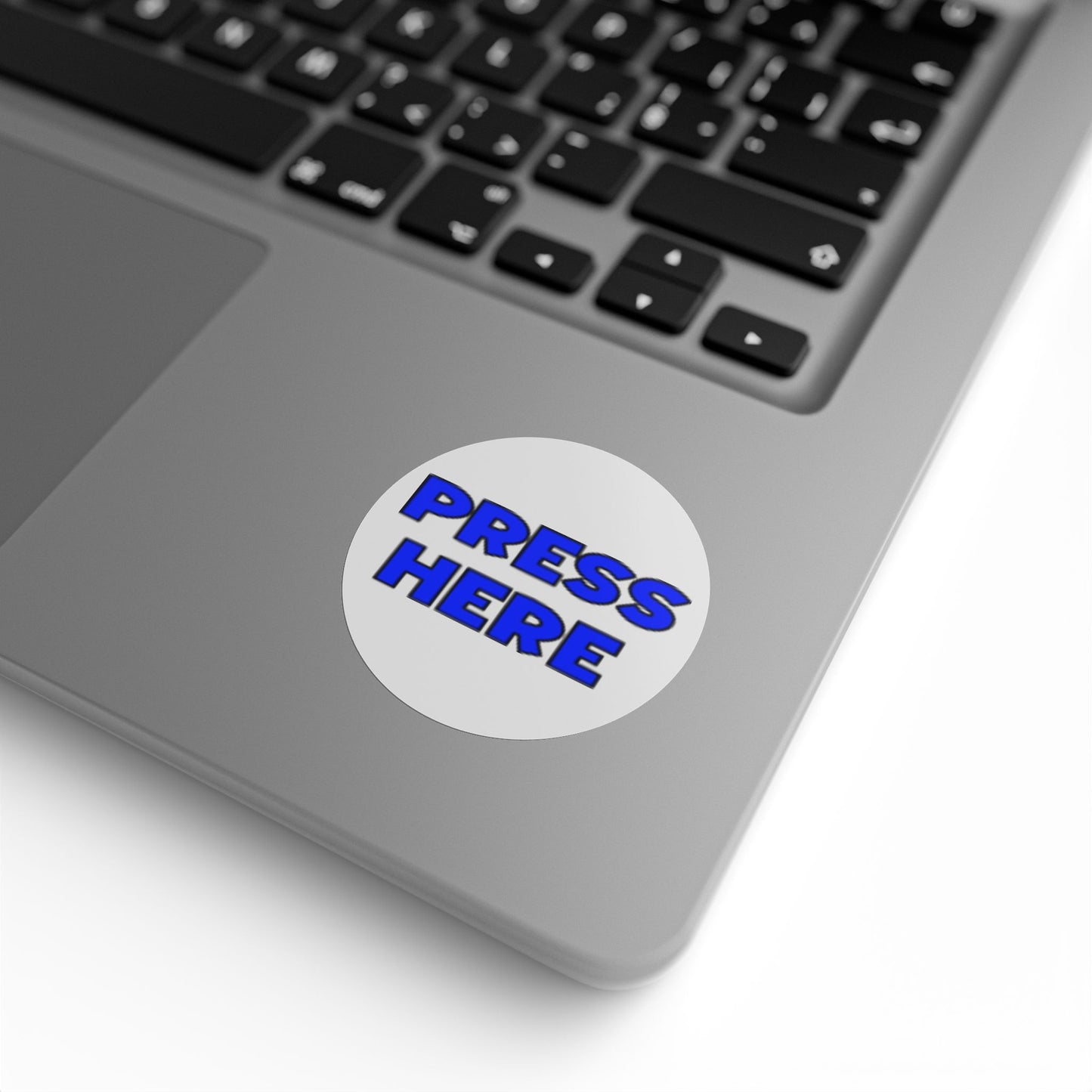 Round Sticker Roll - "PRESS HERE" funny prank stickers in 50, 100, 250
