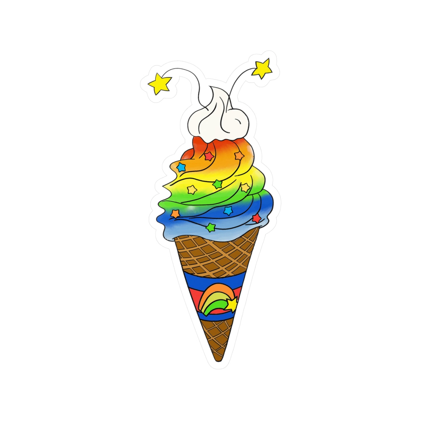 Rainbow Ice Cream to brighten your day (Sticker)