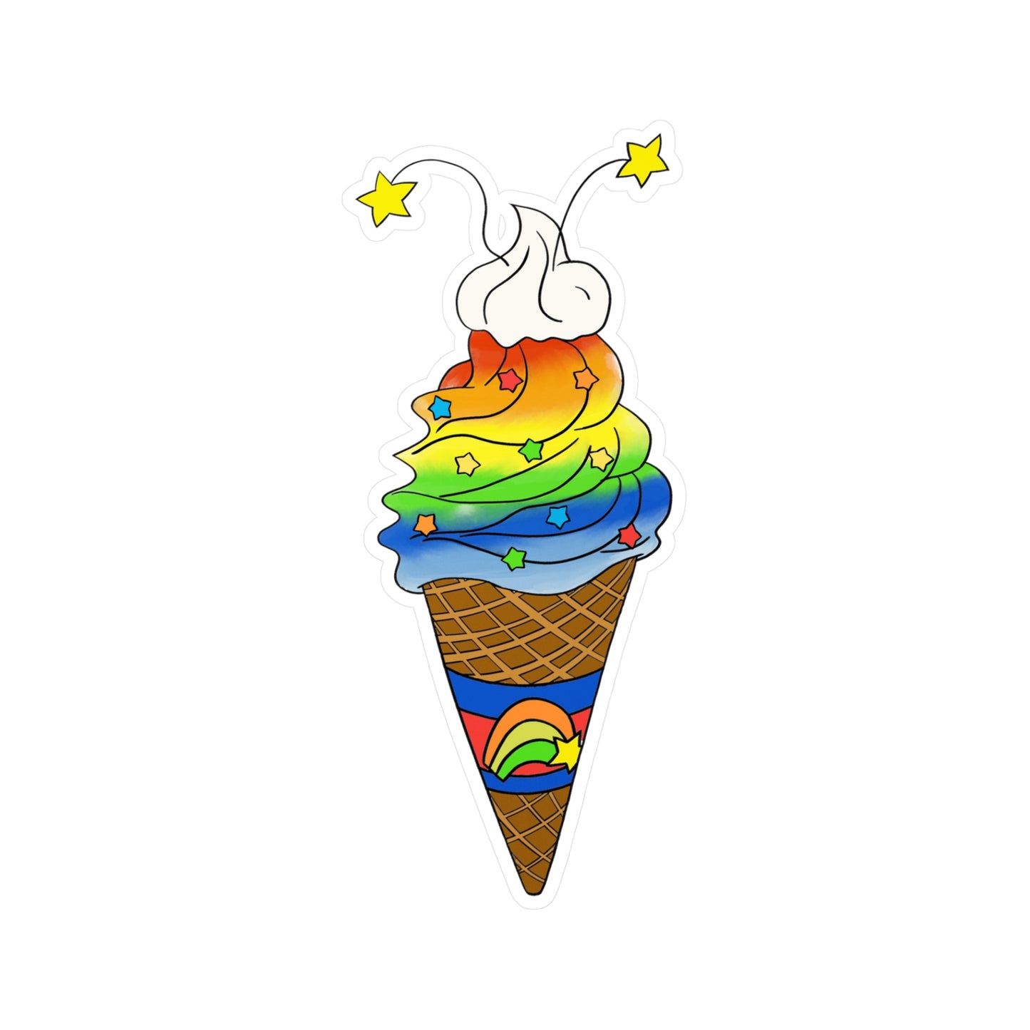 Rainbow Ice Cream to brighten your day (Sticker)