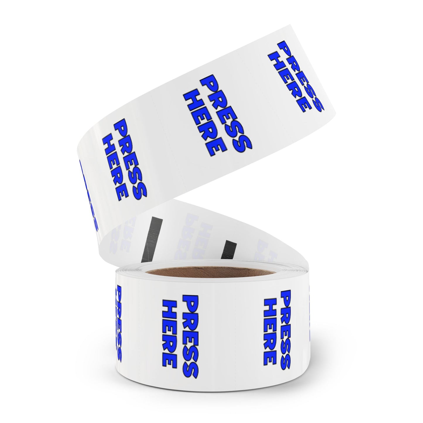 Round Sticker Roll - "PRESS HERE" funny prank stickers in 50, 100, 250