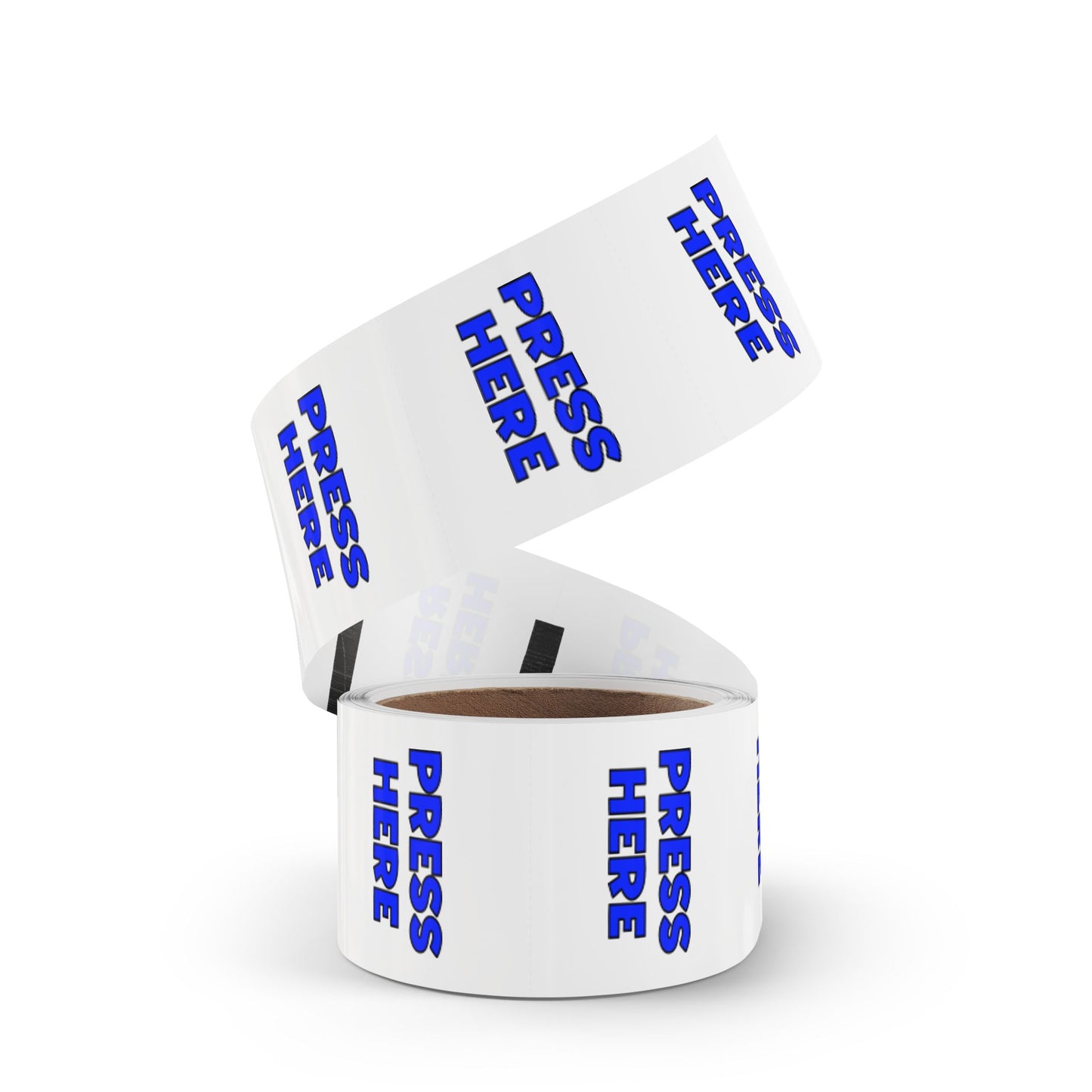 Round Sticker Roll - "PRESS HERE" funny prank stickers in 50, 100, 250