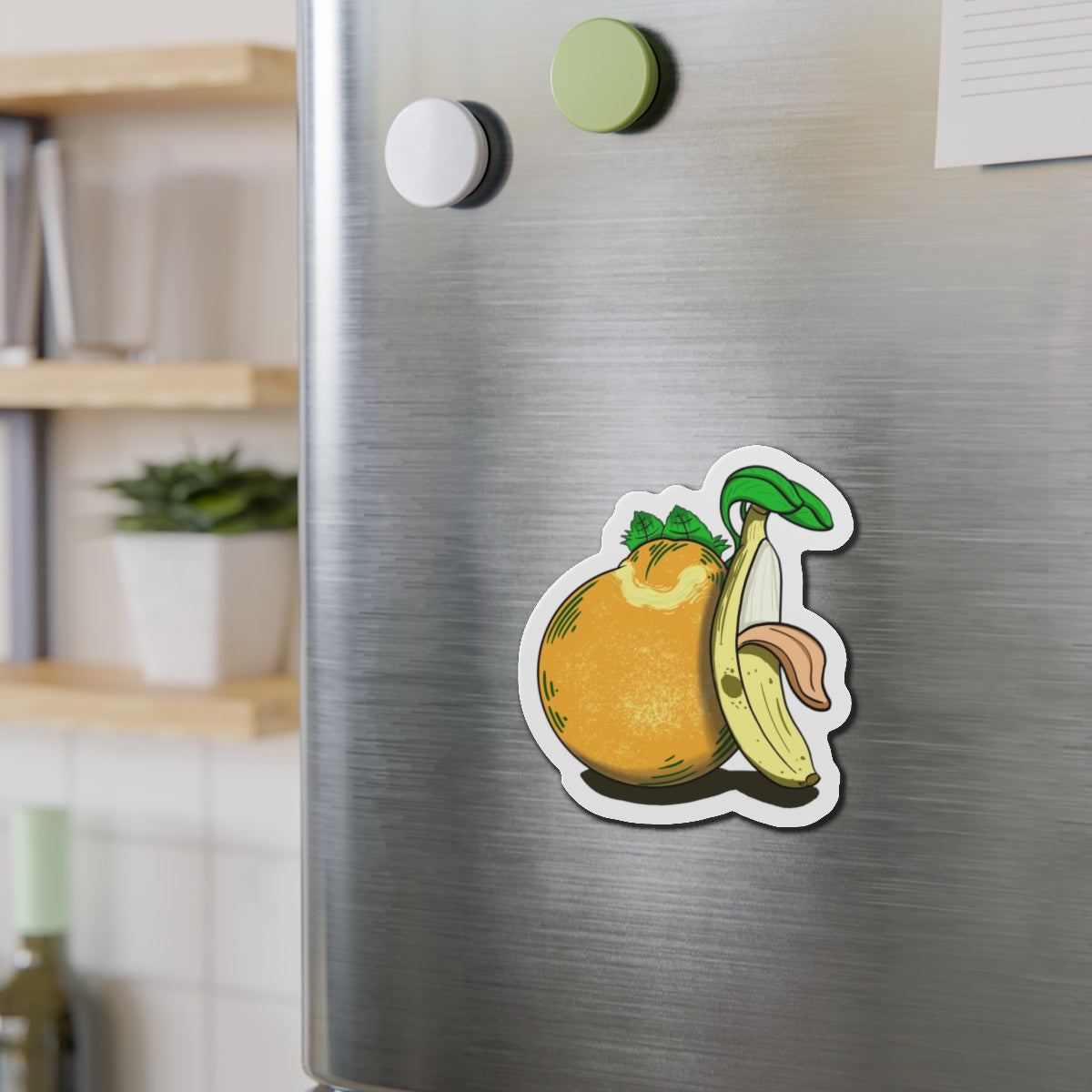 Hungry Orange and Clueless Banana pals (MAGNET)