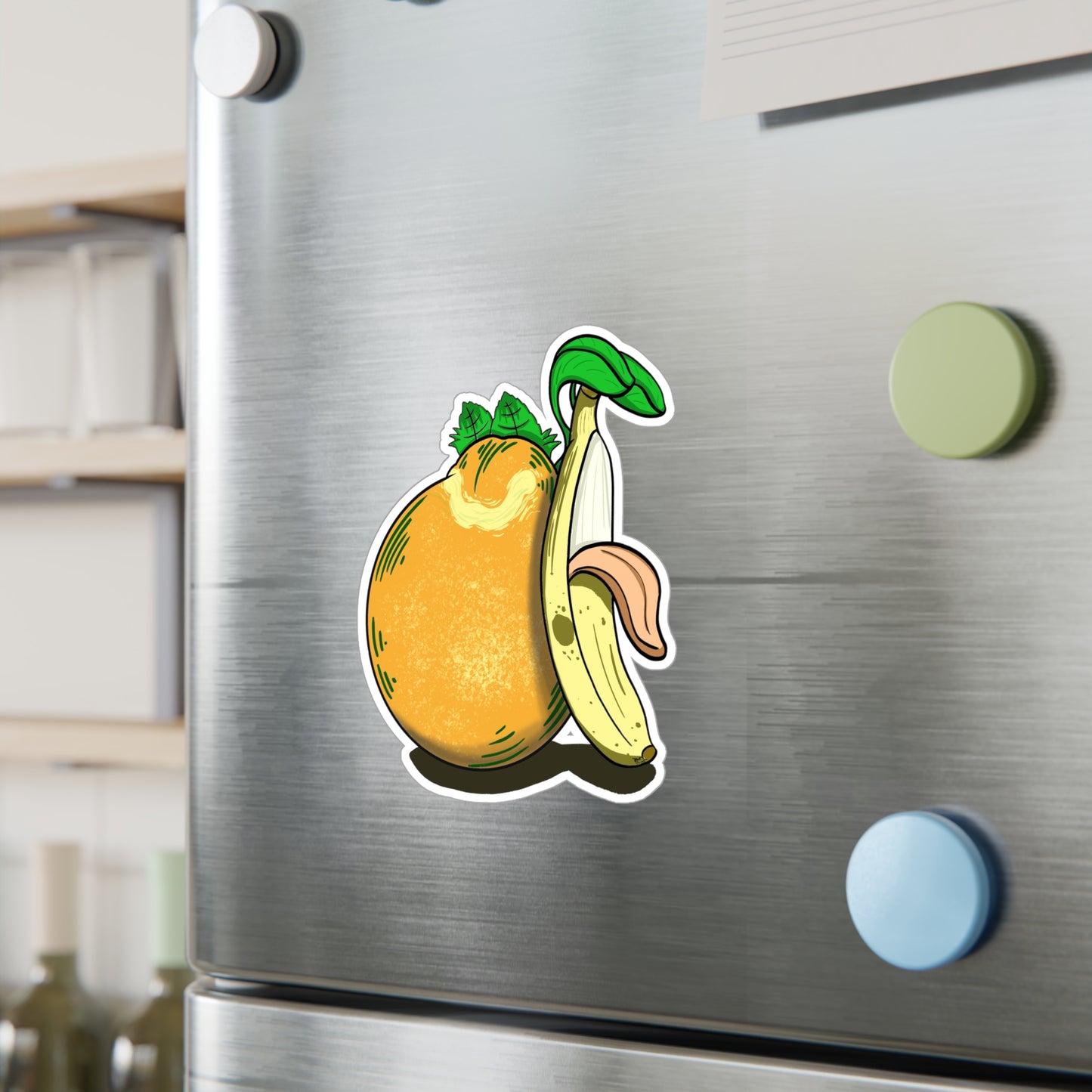 Hungry Orange and Clueless Banana pals (STICKER)