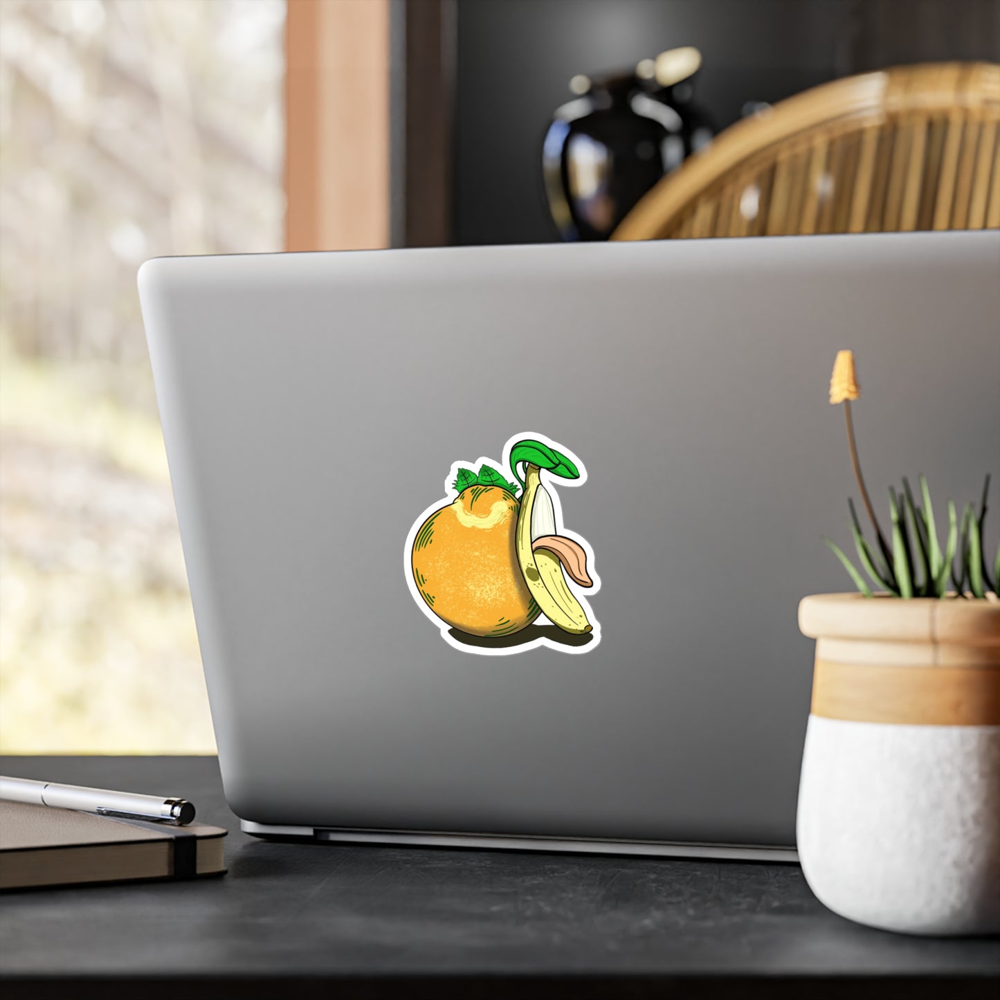 Hungry Orange and Clueless Banana pals (STICKER)