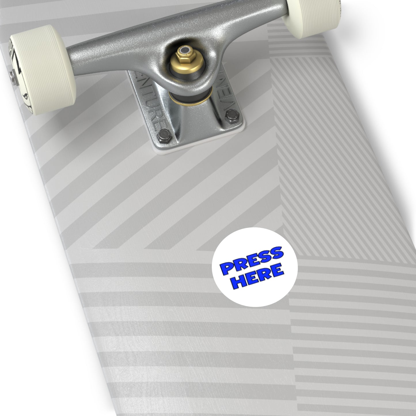 Round "PRESS HERE" Sticker — Funny decal for pranking (Indoor/Outdoor)