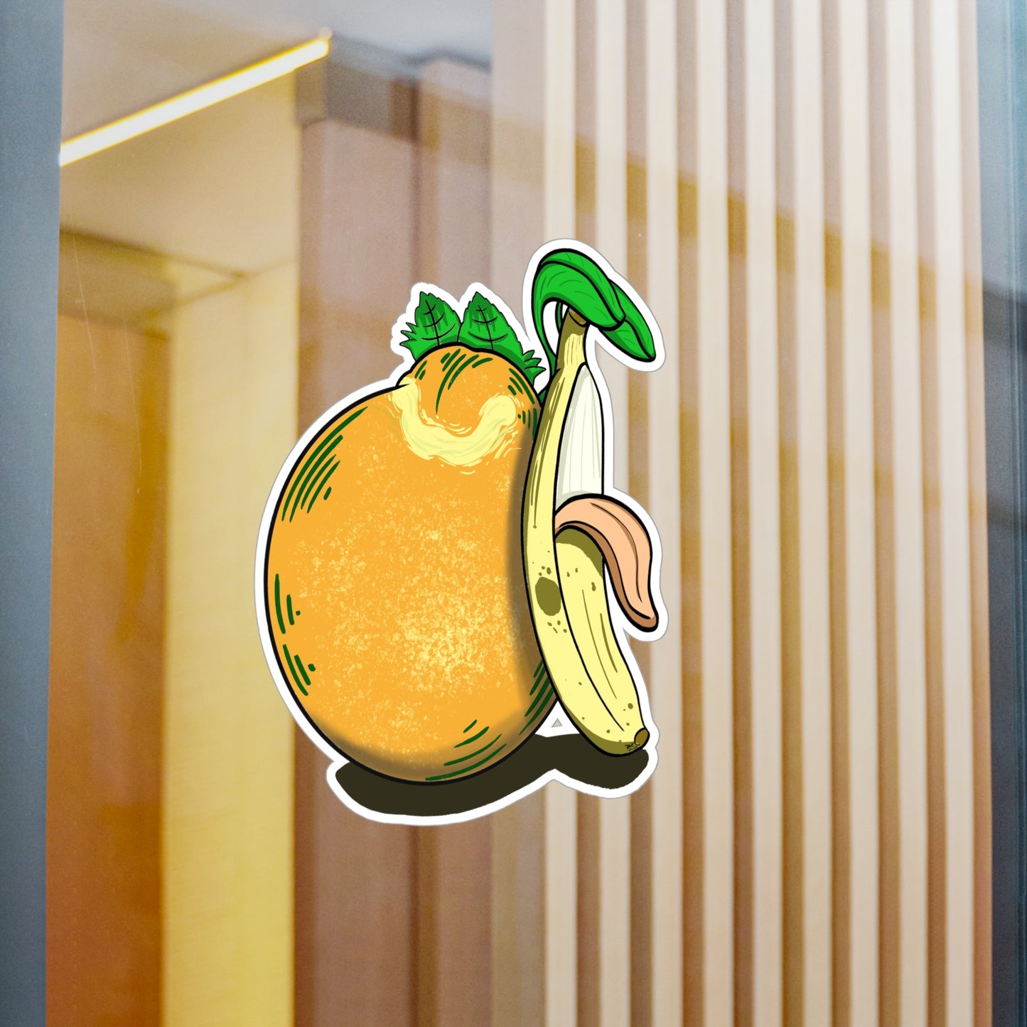 Hungry Orange and Clueless Banana pals (STICKER)