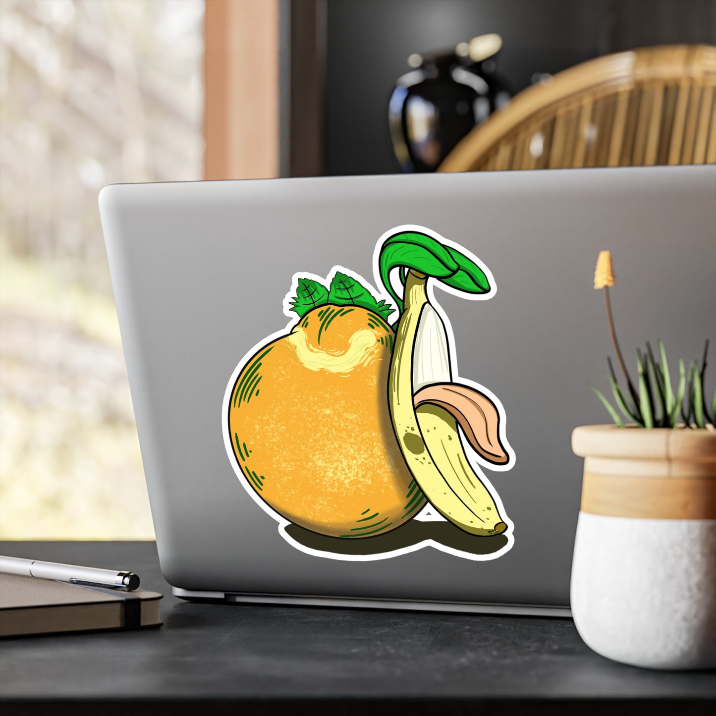 Hungry Orange and Clueless Banana pals (STICKER)