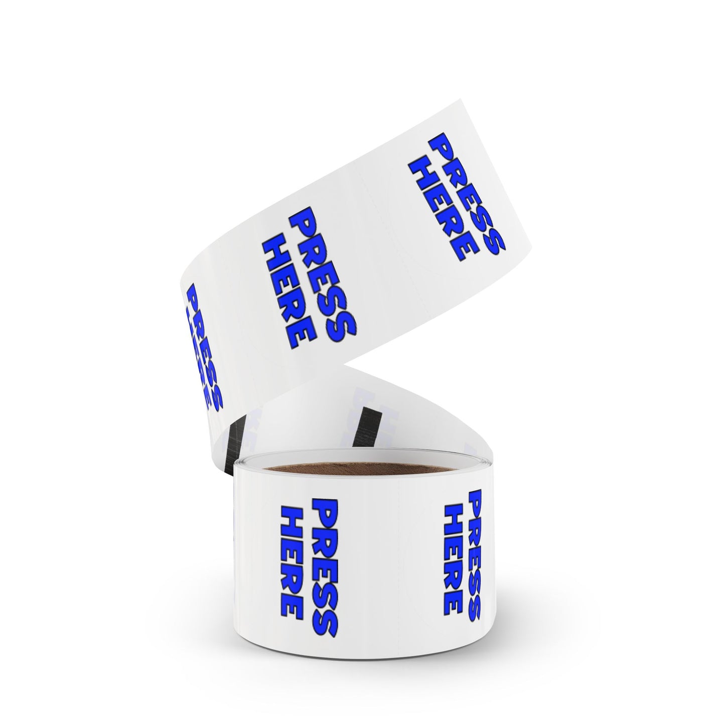 Round Sticker Roll - "PRESS HERE" funny prank stickers in 50, 100, 250