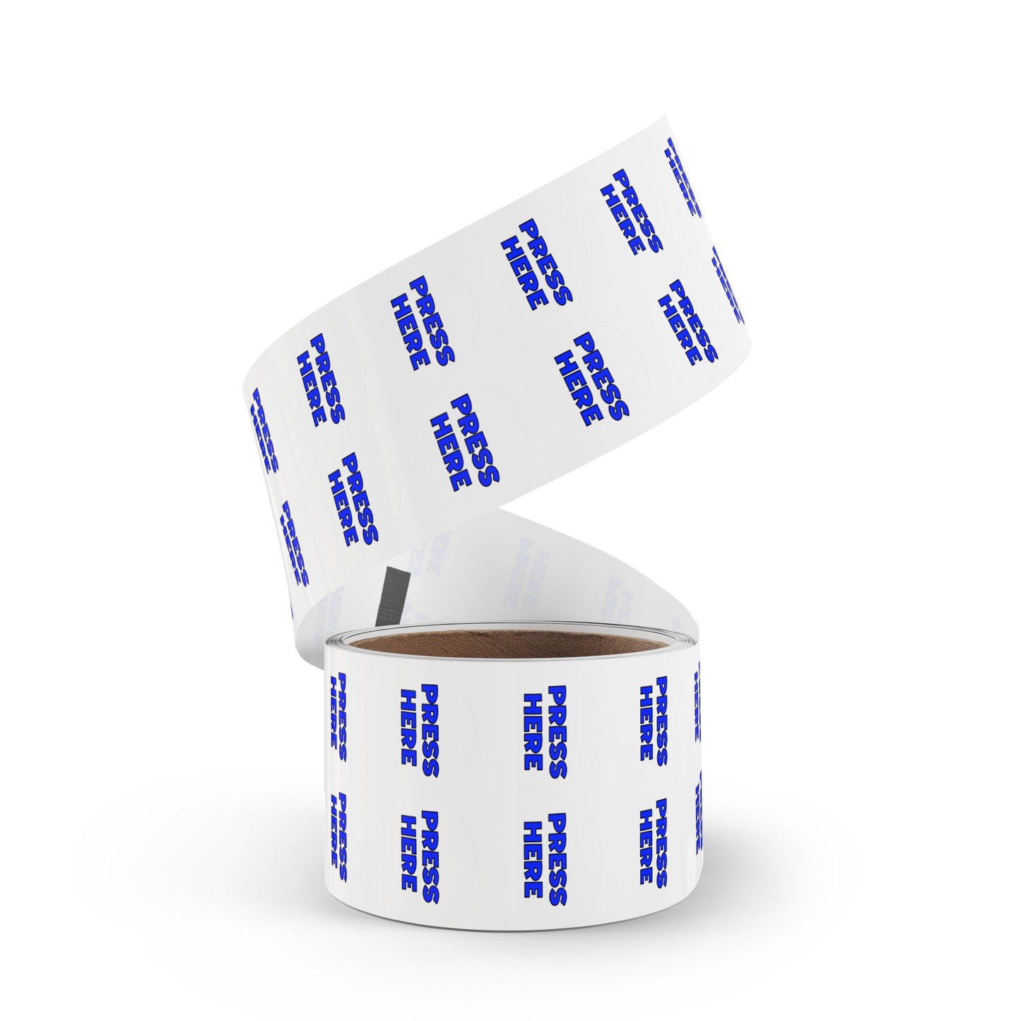 Round Sticker Roll - "PRESS HERE" funny prank stickers in 50, 100, 250