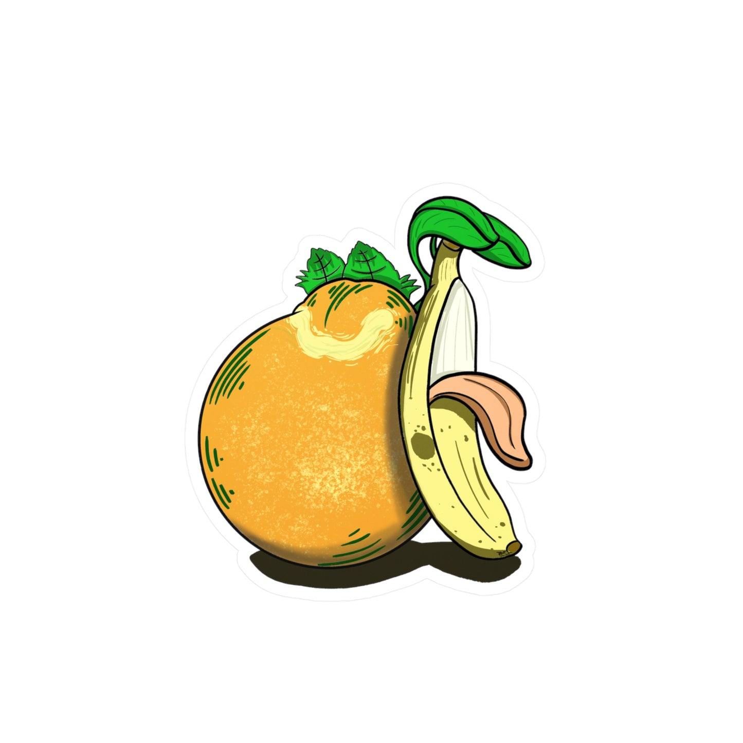 Hungry Orange and Clueless Banana pals (STICKER)