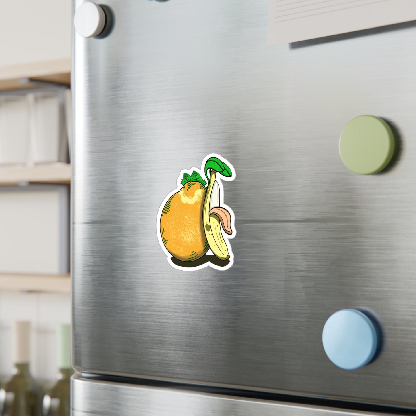 Hungry Orange and Clueless Banana pals (STICKER)