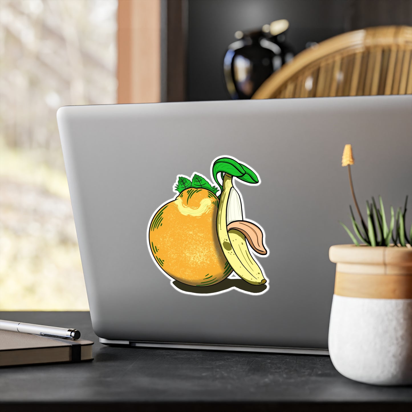 Hungry Orange and Clueless Banana pals (STICKER)