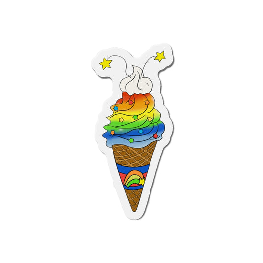 Rainbow Ice Cream to Brighten your day (MAGNET)