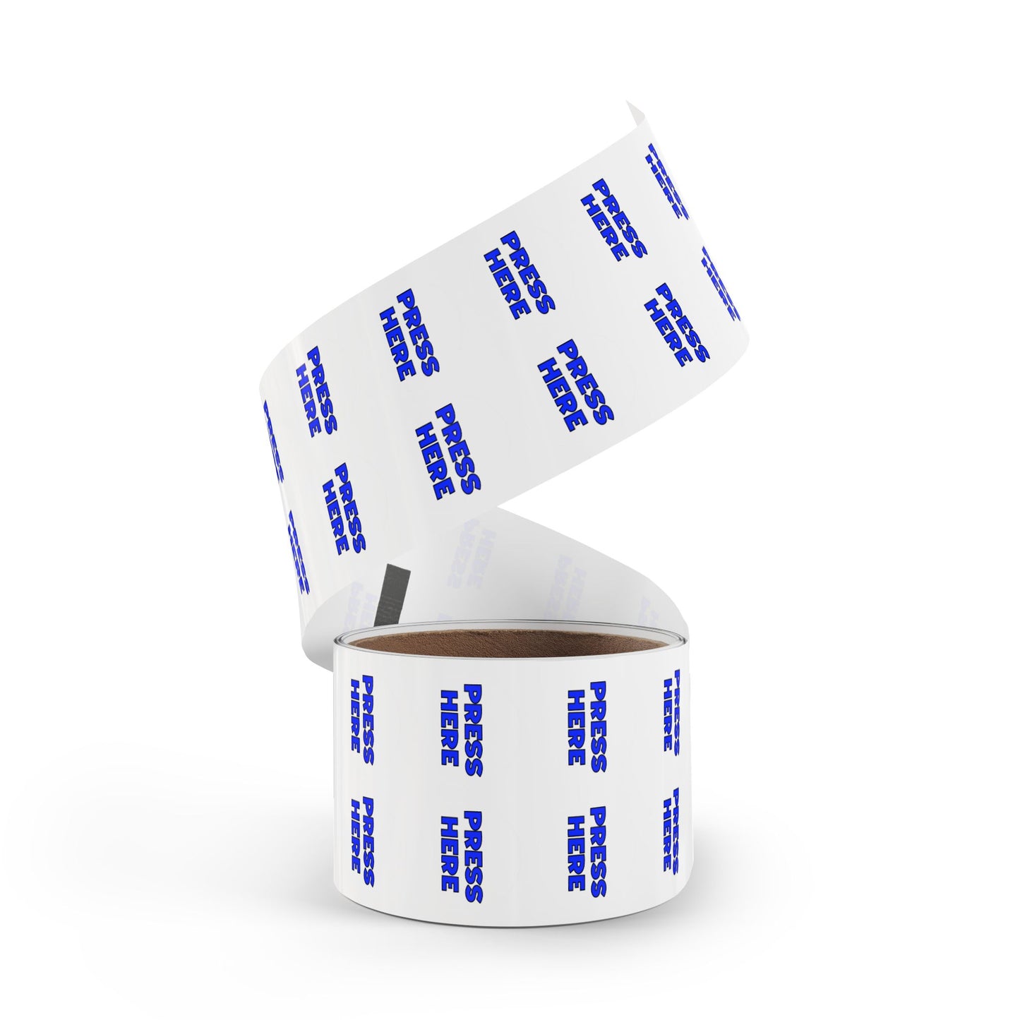 Round Sticker Roll - "PRESS HERE" funny prank stickers in 50, 100, 250