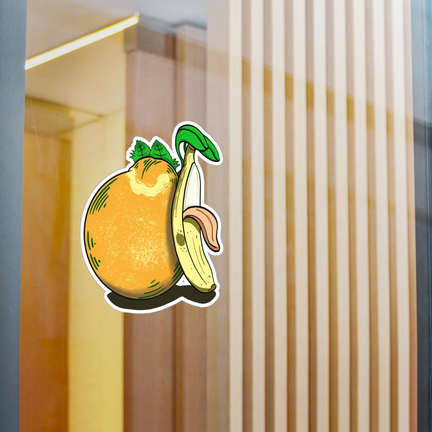 Hungry Orange and Clueless Banana pals (STICKER)