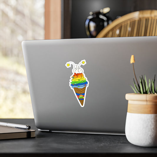 Rainbow Ice Cream to brighten your day (Sticker)